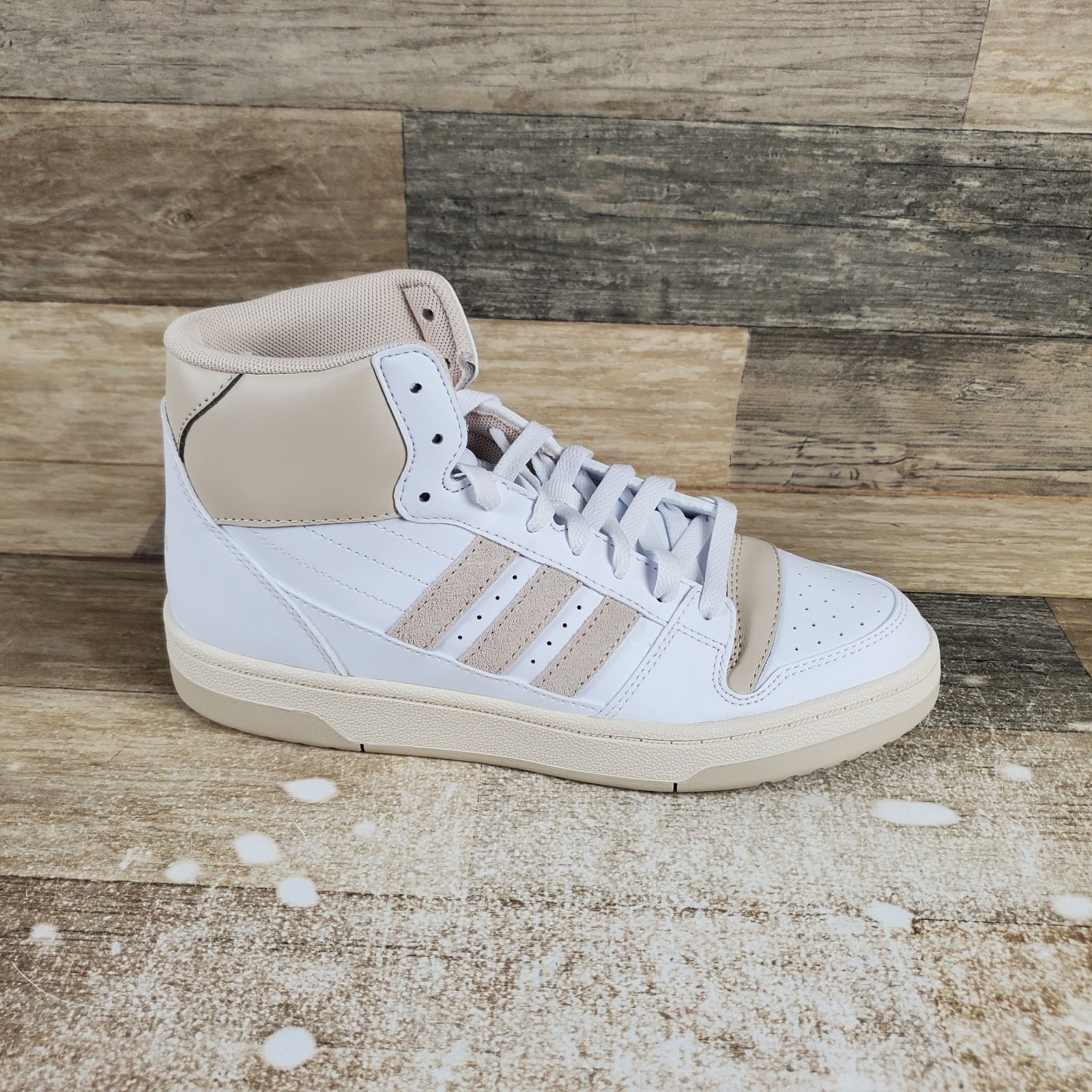 Adidas Break Start Mid Womens Shoes Sz 8 White & Beige Ji3407